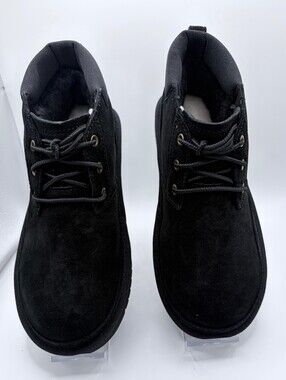 ​Koolaburra by UGG Advay Suede Faux Fur Ankle Boots Black Women's Size 5 NWT